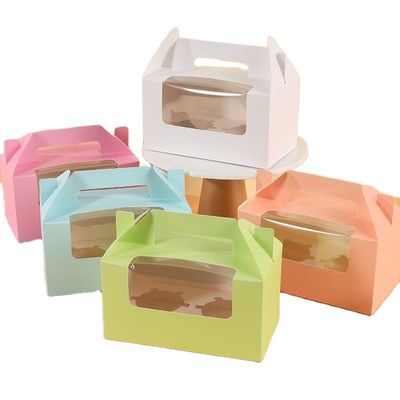 Ein guter Preis. Nachhaltige Donut-Kuchen Bäckerei Verpackung Transparentes Fenster Personalisiert Online