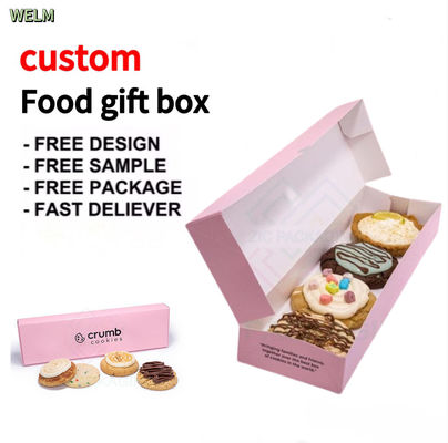 Un buen precio. Regalo de Navidad plegable Cajas de cartón pequeñas Torta a granel Macaron Envasado de galletas en línea