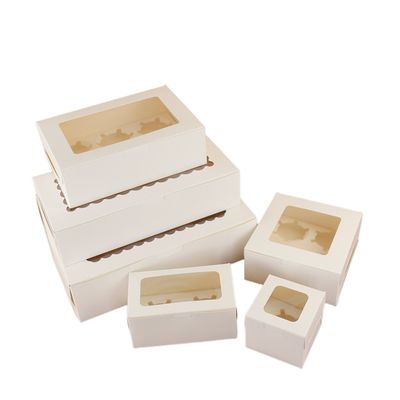 Ein guter Preis. Weißbraune Mini-Papier-Kraft-Pastekasse Kuchenverkostung mit Abteilungen Online