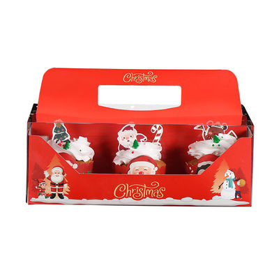 Ein guter Preis. Weihnachtskuchen Weihnachtsbackerei-Boxen Cupcake Dessert Papierverpackung mit Griff Online