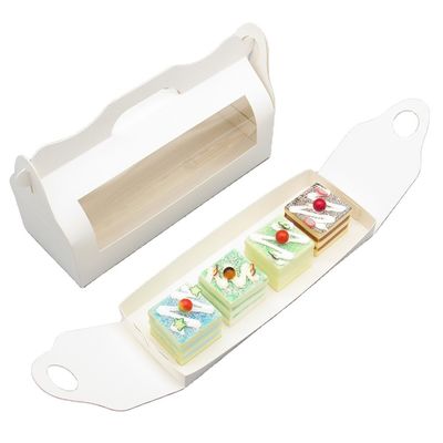 Ein guter Preis. Biologisch abbaubare Bäckerei Desserts Gebäck Kuchenbox Transparentes Fenster Custom gedruckt Online