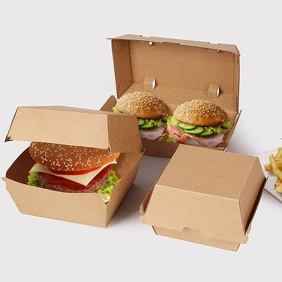 Ein guter Preis. Biologisch abbaubare Burgerbox Lebensmittelqualität kundenspezifisches Logo Fastfood-Verpackungskiste Online
