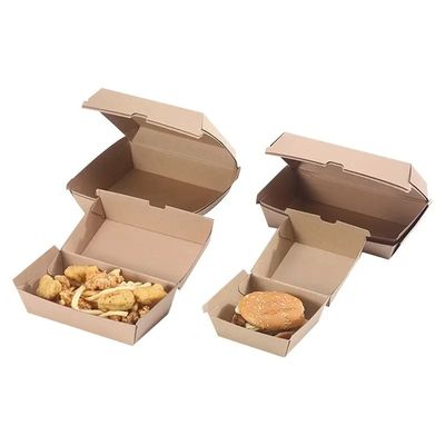 Ein guter Preis. OEM-Lebensmittel Kraftpapier Karton Hamburgerboxen Mitnahmeverpackung Online
