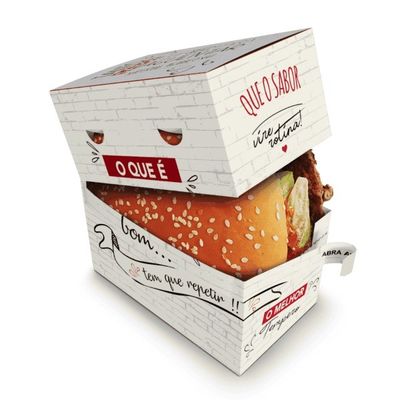 Goede prijs. Burgerdoos met gescheurde papieren textuur, bedrukking met eigen logo en vetbestendige clamshell voedselverpakking online