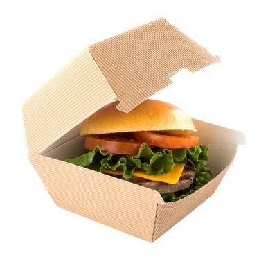 Good price ODM UV Coating Food Grade Kraft Paper Burger Box with Custom Logo Printing for Fast Food Packaging online