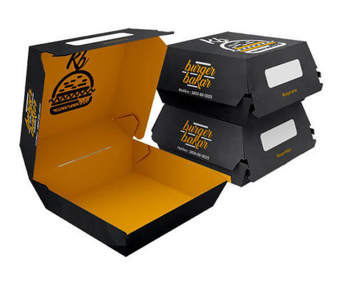 Un bon prix. Boîte à hamburgers biodégradable avec logo personnalisé et carton alimentaire pour les emballages de restauration rapide en ligne