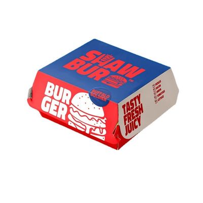 Un bon prix. Boîte à burger à clapet avec marquage à chaud et logo personnalisé et emballage alimentaire recyclable pour la restauration rapide en ligne