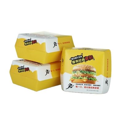 Un bon prix. Boîte à burger en papier sulfurisé avec impression personnalisable et matériaux recyclés pour un emballage alimentaire durable en ligne
