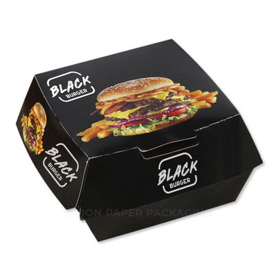 Ein guter Preis. Schwarzes Kraftpapier zum Mitnehmen Burgerboxen Einweg-Hamburgerverpackungen Online