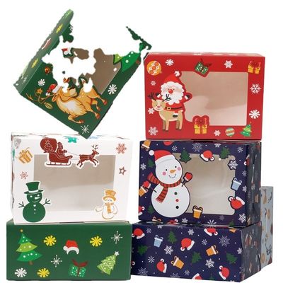 Bom preço. Biscoito de Natal sobremesa caixa de presente de papelão bolo muffin de Natal caixas de papelão on-line