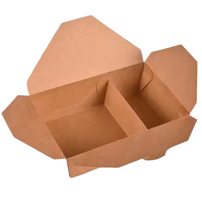 Un buen precio. Caja de comida para llevar Restaurante Embalaje de doble compartimiento Caja de papel desechable Contenedor de comida rápida en línea