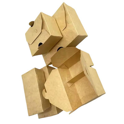 Un buen precio. Cajas de comida para llevar ecológicas envases de comida rápida Kraft personalizados en línea