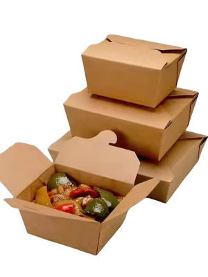 Un buen precio. Cajas de embalaje de alimentos para llevar al por mayor hechas de papel kraft biodegradable Cajas desechables en línea