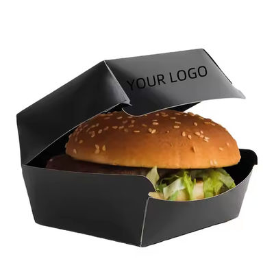 Un buen precio. Cajas de hamburguesas impresas a medida Envases de comida rápida ecológicos Contenedores de alimentos de cartón reciclables en línea
