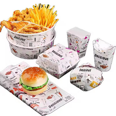 Ein guter Preis. Auftragsgedruckte umweltfreundliche Hamburger-Fried Chicken Boxes biologisch abbaubare Ordner für die spezifischen Anforderungen des Kunden Online