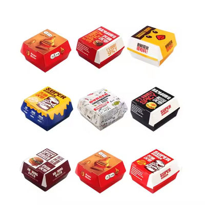 İyi bir fiyat. Hızlı gıda paketleri için özel dalgalanmış / kraft kağıt burger kutusu çevrimiçi
