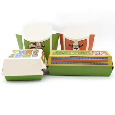 Goede prijs. Glanzende laminaat Food Snack Burger Verpakkingsdoos Eco-vriendelijk Fast Food online
