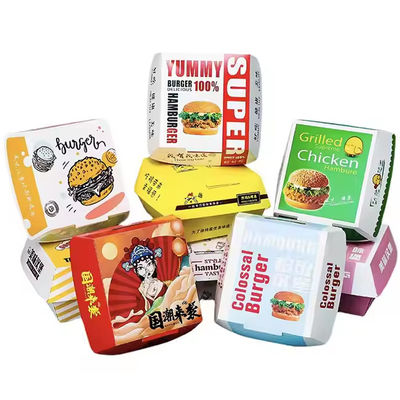 Ein guter Preis. Langlebige Logo Burger Frites Kisten Umweltschonende Fastfood Verpackung mit Stempel Druck Handhabung Online