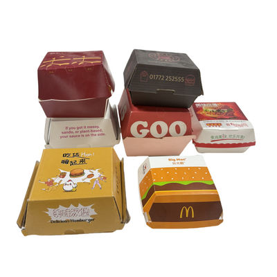 Good price Custom Oil Proof Burger Holder Glossy Lamination Folders Box Type for Disposable Food Packaging online