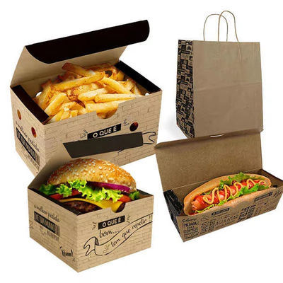 Qualität Biologisch abbaubare Fast-Food-Burger-Box, Ölbeständige Verpackung aus Papier usine