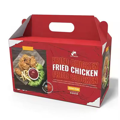 Bom preço. Caixas de frango frito de papel kraft personalizadas - Embalagens ecológicas para levar com alça on-line