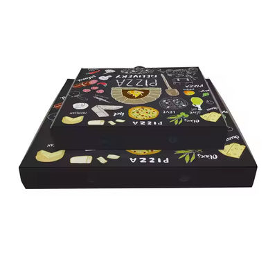Un buen precio. Pedido personalizado Caja de pizza de cartón corrugado Logotipo respetuoso con el medio ambiente BAJO MOQ Embalaje de comida rápida en línea