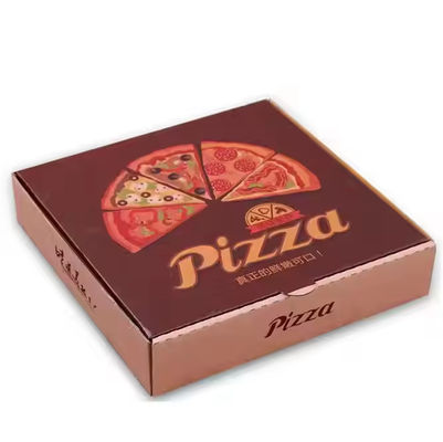 Bom preço. Caixas de pizza de papel kraft biodegradável de cor personalizada com logotipo embalagens descartáveis de fast food para levar on-line