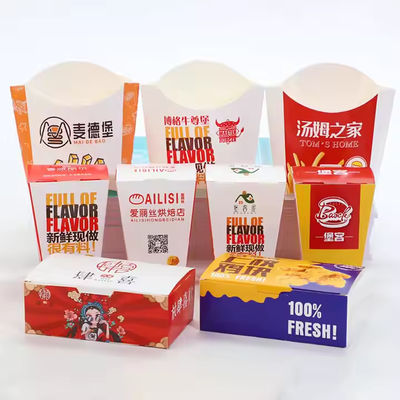 Ein guter Preis. Custom Logo gedruckt Einweg-Fast-Food-Behälter für Snacks Pommes Frites Frittiertes Huhn Hamburger Boxen Online