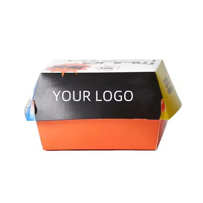 Un buen precio. Cajas de papel de hamburguesas desechables de entrega de comida rápida personalizadas Ideal para el embalaje de cartón Kraft en línea