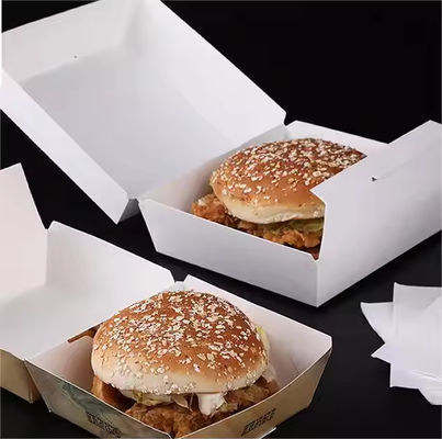 Ein guter Preis. Biologisch abbaubare Papierburgerbox mit Druck für Fastfood-Tekaway Online