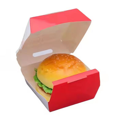 Ein guter Preis. CMYK 4 Farbe Offest-Druck kundenspezifische Hamburger Verpackungskisten Lebensmittel Catering Ölproof Papier Fastfood Takeaway-Kisten Online