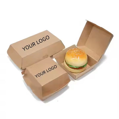 Ein guter Preis. Großhandel auf Wunsch Einweg Biologisch abbaubare Kraftpapier-Burger-Boxen für Ihr Unternehmen Online