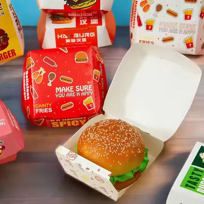 Un buen precio. Bolsa de hamburguesas desechables impresas a medida para comida rápida en línea