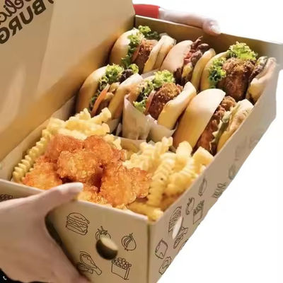 Ein guter Preis. Umweltschonende, maßgeschneiderte Hamburgerbox biologisch abbaubare Papierkarton-Fastfood-Box Online