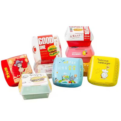 Un buen precio. Caja de embalaje desechable personalizada para hamburguesas de pollo frito papas fritas comida rápida en línea