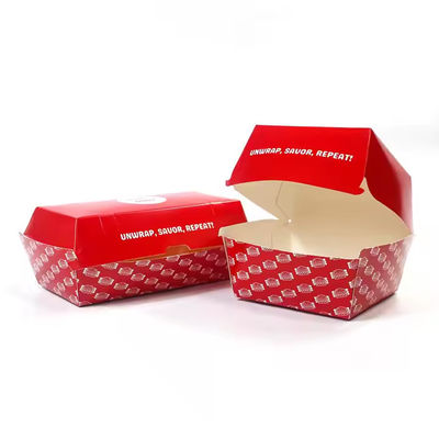 Ein guter Preis. Einweg-Burger-Box mit recycelbarem Material und weißer Kartonverpackung für Lebensmittel Online