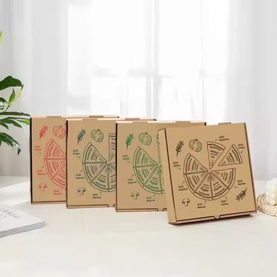Bom preço. Caixa de pizza de cartão ondulado personalizada vernizada e descartável para fast food on-line