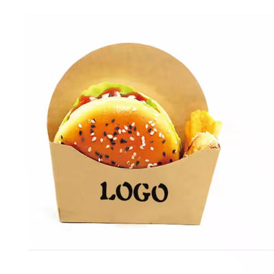 Un buen precio. Comida rápida Fritas Fritas Embalaje Caja de papel de hamburguesa con logotipo impreso a medida y material reciclable en línea