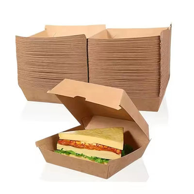 Bom preço. Caixa de comida rápida personalizada biodegradável e com o logotipo do cliente para Hamburgo on-line
