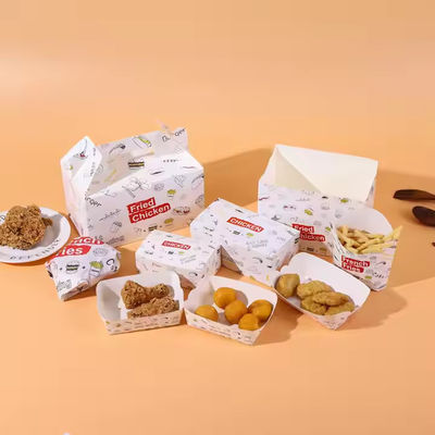 Ein guter Preis. CMYK 4 Farbe Offest-Druck Einweg-Fastfood-Verpackungskiste für Burger Pommes Frites und gebratenes Huhn Online
