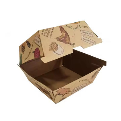 Ein guter Preis. Bestellung auf Wunsch Akzeptiert Umweltschonende Kraftpapierburgerbox mit glänzender Lamination Online