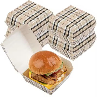 Ein guter Preis. Fast-Food-Verpackungskiste biologisch abbaubare Papierkartonburger-Kiste in individuellen Größen Online