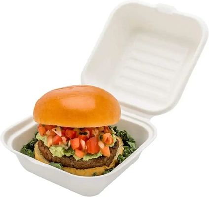 Ein guter Preis. UV-Beschichtung biologisch abbaubare Zuckerrohr-Bagasse Bambus-Burger-Box für umweltfreundliche Verpackungen Online