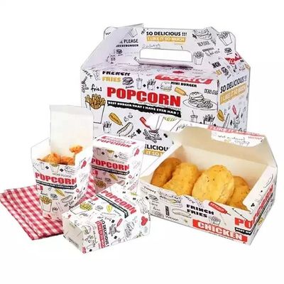 Ein guter Preis. Umweltfreundliche, maßgeschneiderte Fastfood-Verpackungskiste für Hamburger, Pommes und gebratenes Huhn Online