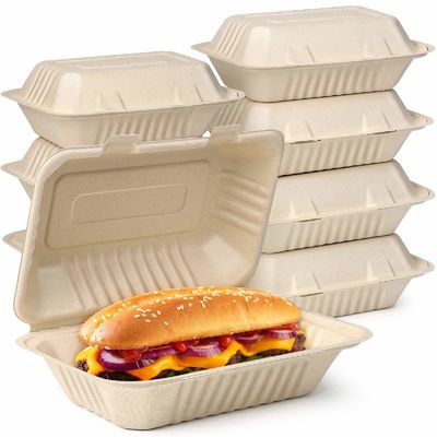 Ein guter Preis. Maßgeschneiderte Burgerbox mit biologisch abbaubarem Zuckerrohr, Bagassebehälter, Muschelschale Online