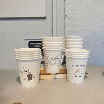 Harga yang bagus Cangkir kertas sekali pakai yang disesuaikan ramah lingkungan biodegradable cangkir kopi berlapis non plastik on line