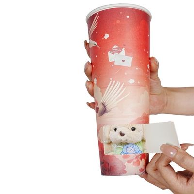 Good price Eco-friendly customized surprise milk tea cup milk tea cup mysterious blind box gift paper cup with lid online
