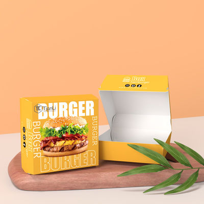 Un buen precio. Eco-friendly customized food grade hamburger box disposable fast food takeaway packaging box en línea
