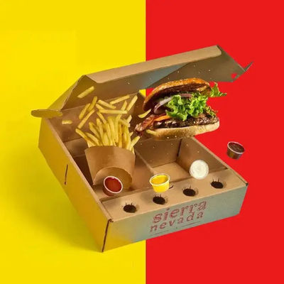 Un buen precio. Customized hamburger box packaging french fries fried chicken box paper fast food box cardboard en línea
