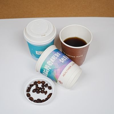 Un bon prix. Coupe en papier jetable, écologique et biodégradable, personnalisée pour le café chaud, sans revêtement plastique en ligne